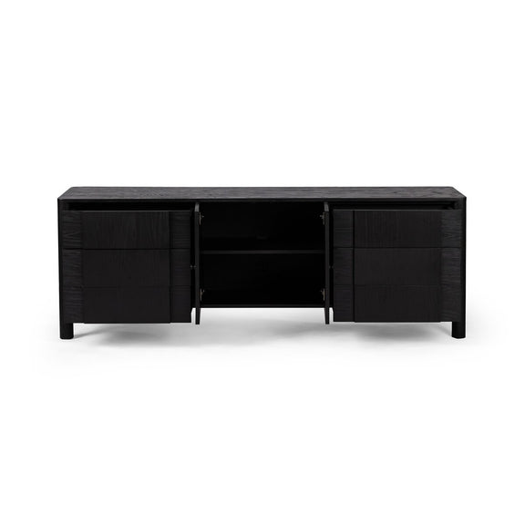 Pollard Media Console - Brushed Ebony Oak