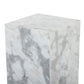 Modern Marble Pedestal - White & Grey Speckled Marble