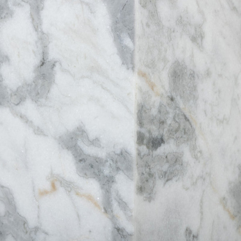 Modern Marble Pedestal - White & Grey Speckled Marble