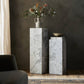 Modern Marble Pedestal - White & Grey Speckled Marble