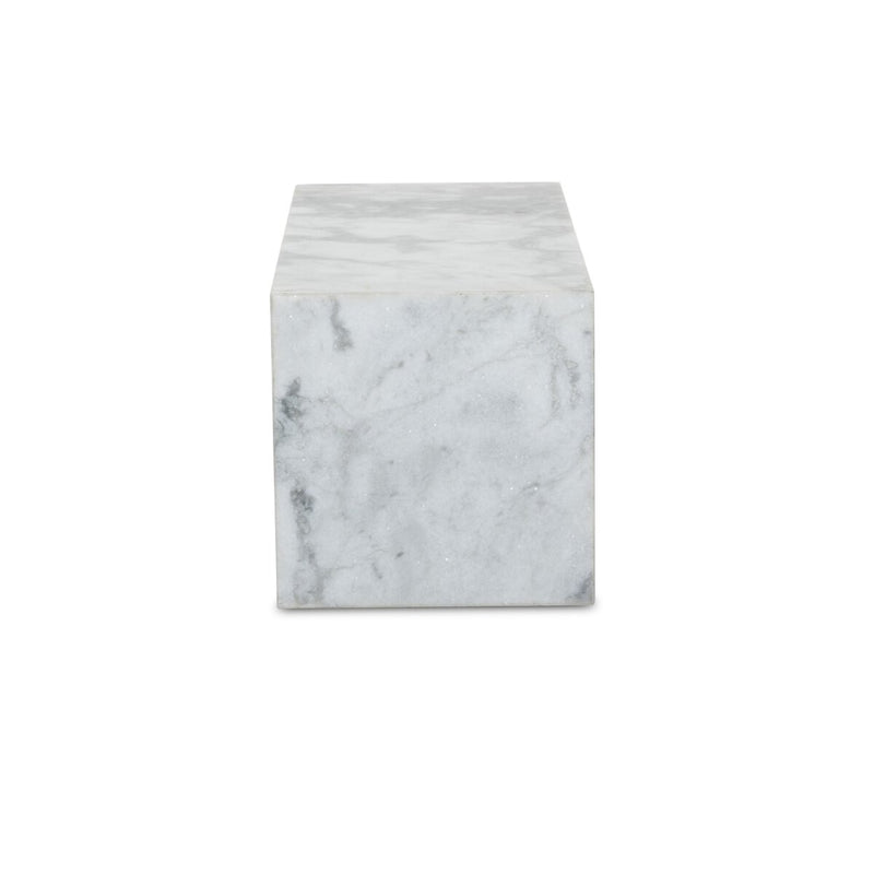 Modern Marble Pedestal - White & Grey Speckled Marble