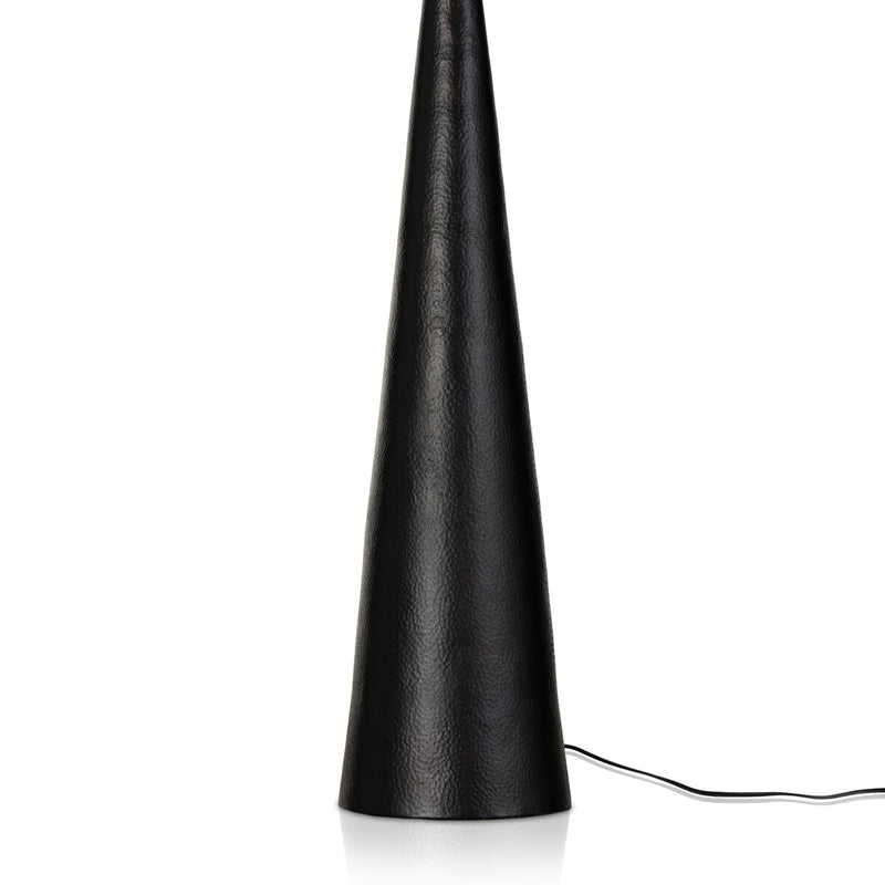 Ziggy Floor Lamp - Hammered Black Aluminum