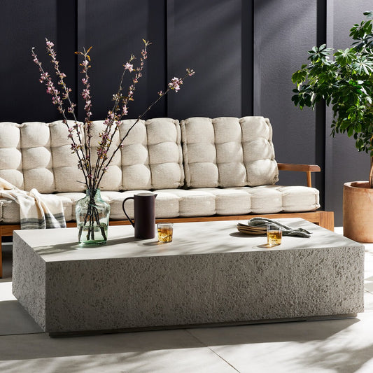 Otero Rectangular Outdoor Coffee Table - Blanc Stone