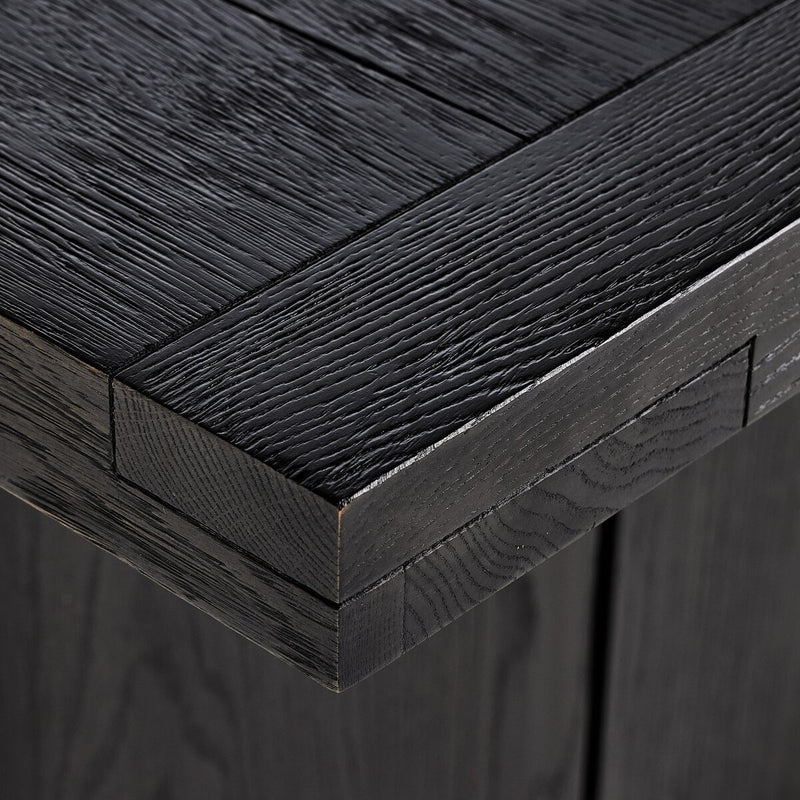 Warby Dining Table - Worn Black Oak