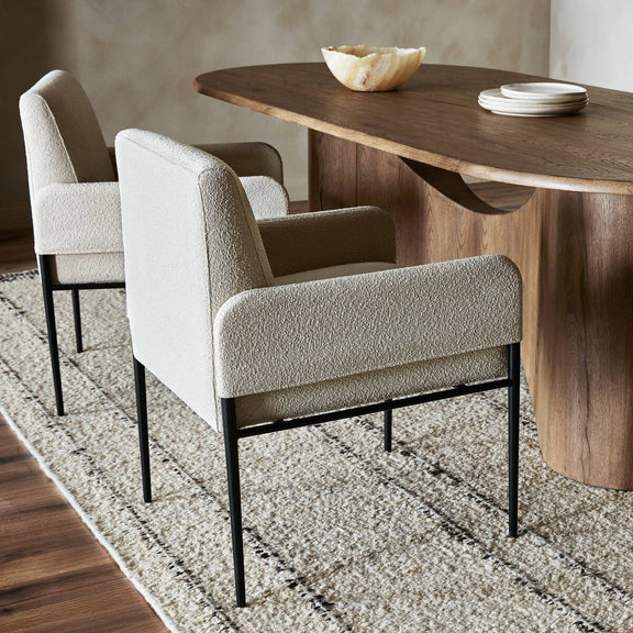 Brickel Dining Armchair - Fiqa Boucle Light Taupe