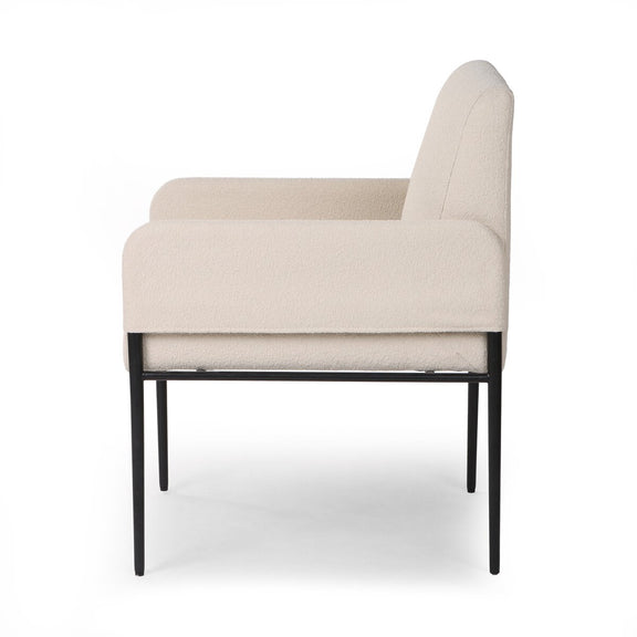 Brickel Dining Armchair - Fiqa Boucle Light Taupe