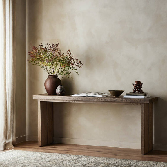 Warby Console Table - Worn Oak Veneer