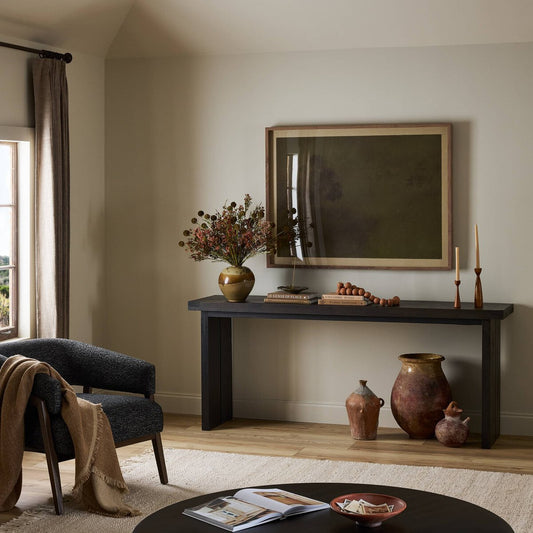 Warby Console Table - Worn Black Veneer