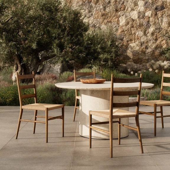 Ladder Back Outdoor Dining Chair - Stained Toasted Brown