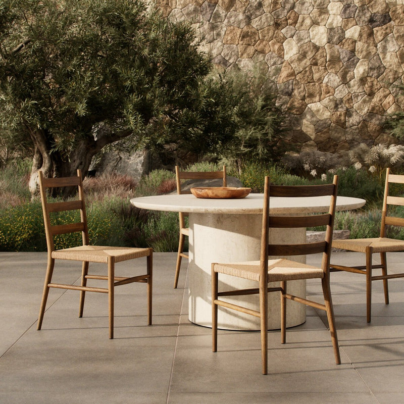 Ladder Back Outdoor Dining Chair - Stained Toasted Brown