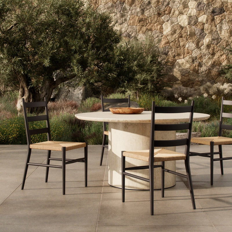 Ladder Back Outdoor Dining Chair - Aged Ebony Teak