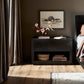 Warby Nightstand - Worn Black Oak Veneer