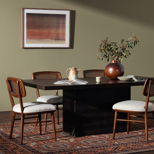 Kelby Dining Table - Carved Vintage Brown