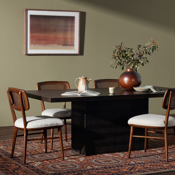 Kelby Dining Table - Carved Vintage Brown