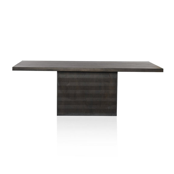 Kelby Dining Table - Carved Vintage Brown