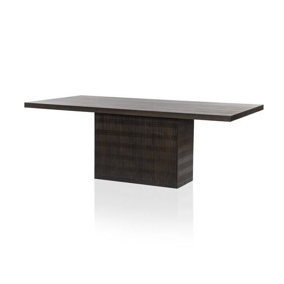 Kelby Dining Table - Carved Vintage Brown