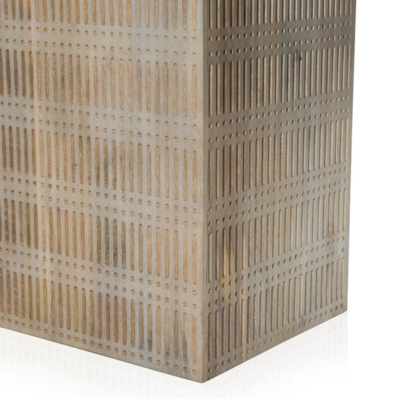 Kelby Dining Table - Light Wash Carved Mango