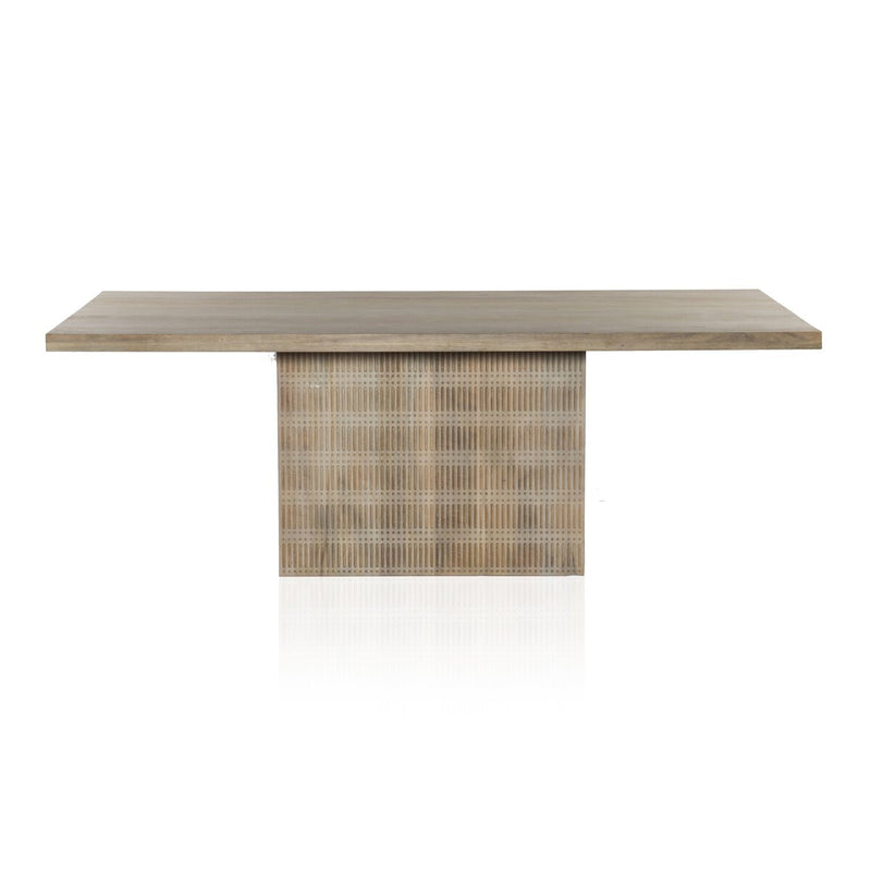 Kelby Dining Table - Light Wash Carved Mango