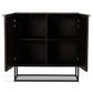 Kelby Bar Cabinet - Carved Vintage Brown