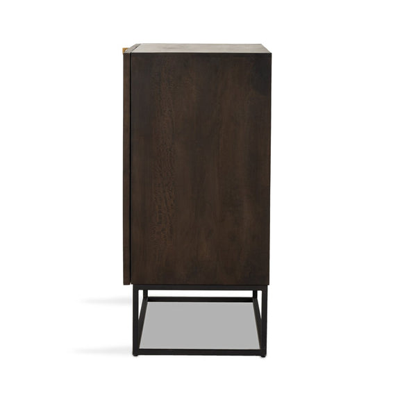 Kelby Bar Cabinet - Carved Vintage Brown