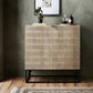 Kelby Bar Cabinet - Light Wash Carved Mango