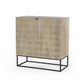 Kelby Bar Cabinet - Light Wash Carved Mango