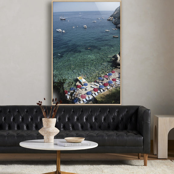 Porto Ercole Beach by Slim Aarons - White Oak Floater