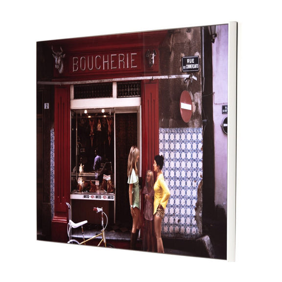 Saint-Tropez Boucherie by Slim Aarons - White Maple Floater
