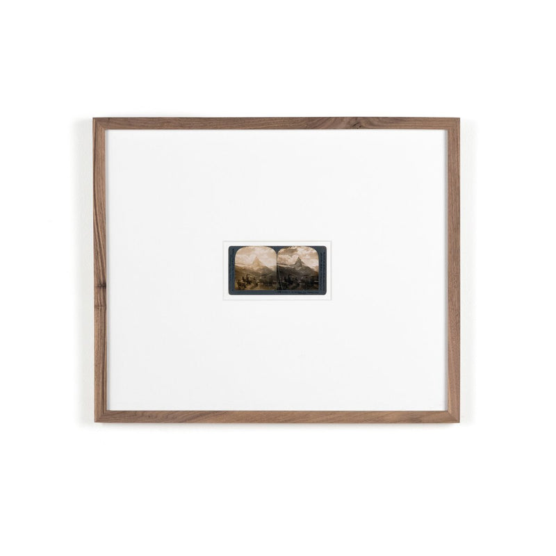 Looking At The Matterhorn by Gold Rush Art Co - Rustic Walnut