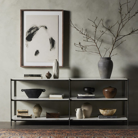 Felix Large Console Table - Hammered Grey