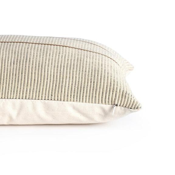 Handwoven Merido Pillow - Beige - Beige Cotton