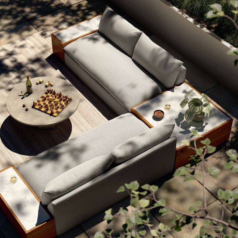 Grant Outdoor 2Pc Sectional W/ Coffee & End Tables