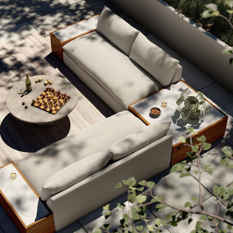 Grant Outdoor 2Pc Sectional W/ Coffee & End Tables