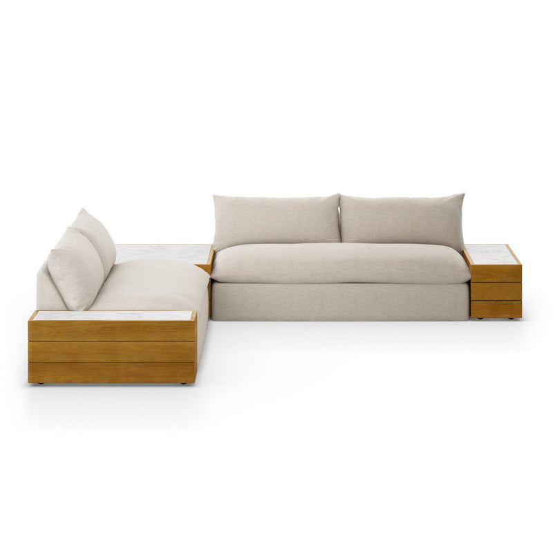 Grant Outdoor 2Pc Sectional W/ Coffee & End Tables