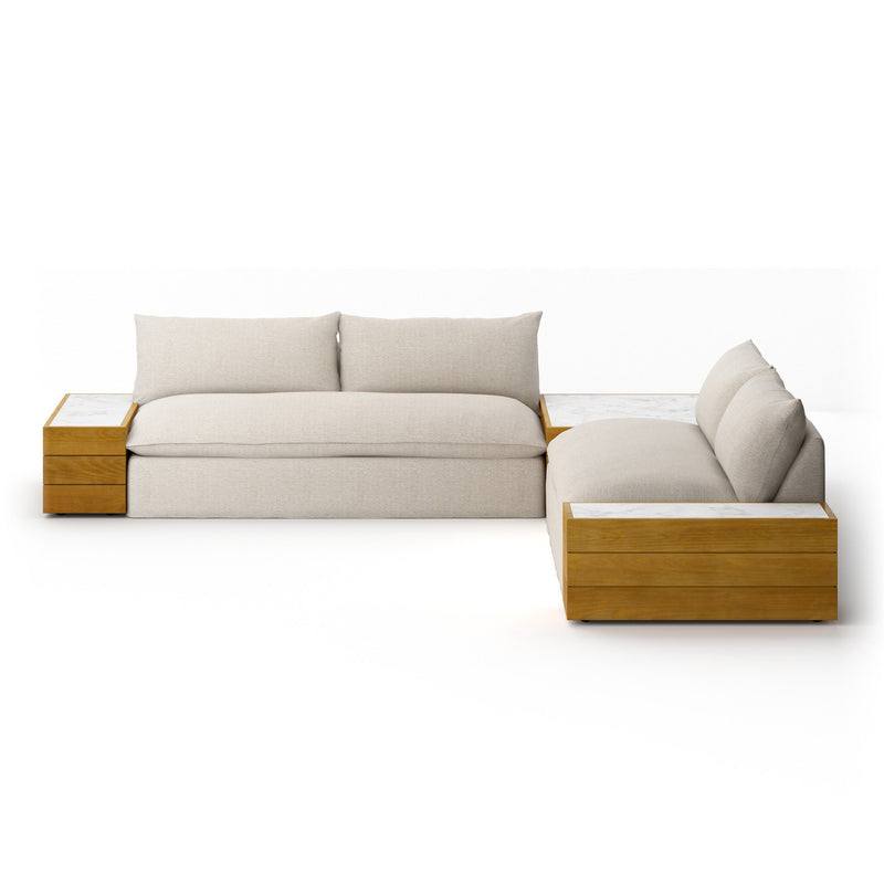 Grant Outdoor 2Pc Sectional W/ Coffee & End Tables