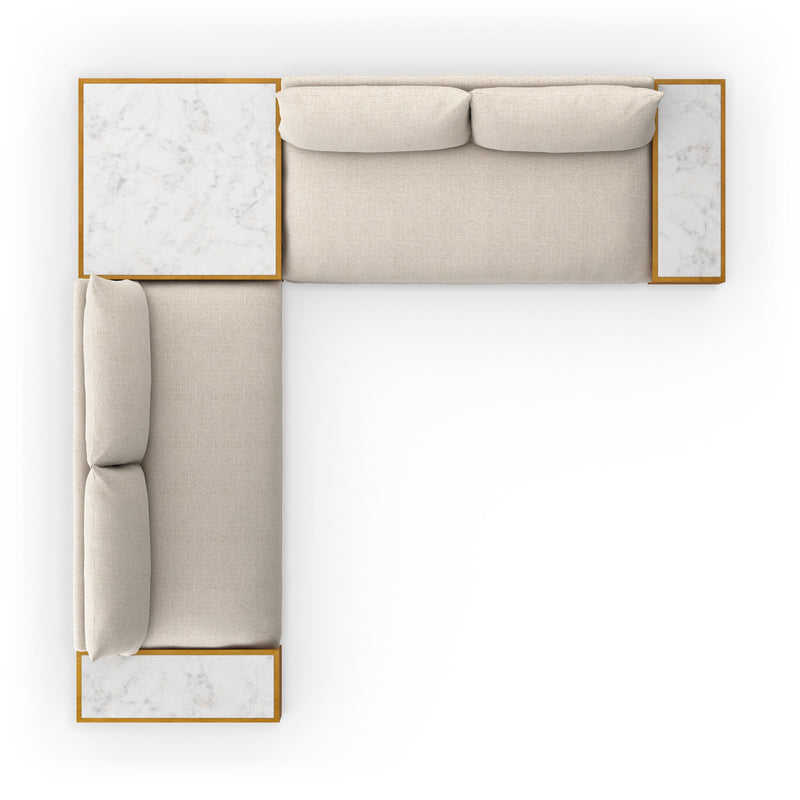 Grant Outdoor 2Pc Sectional W/ Coffee & End Tables