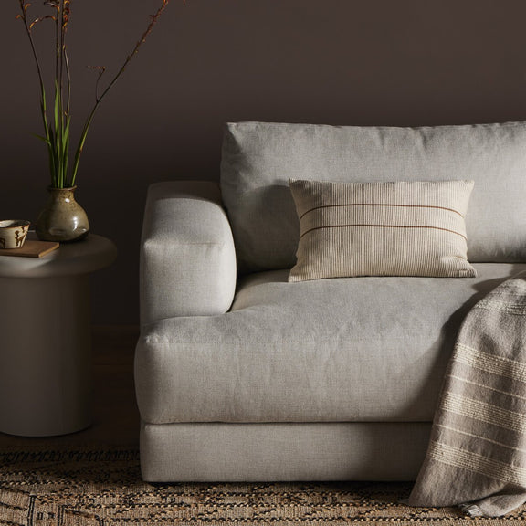 Handwoven Merido Pillow - Beige - Beige Cotton
