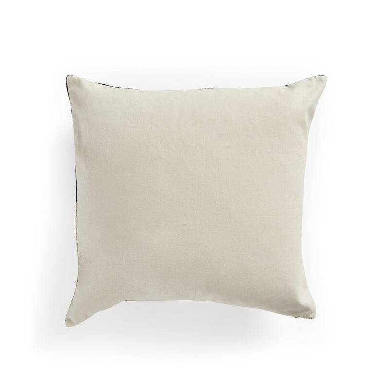 Handwoven Merido Pillow - Black - Beige Cotton
