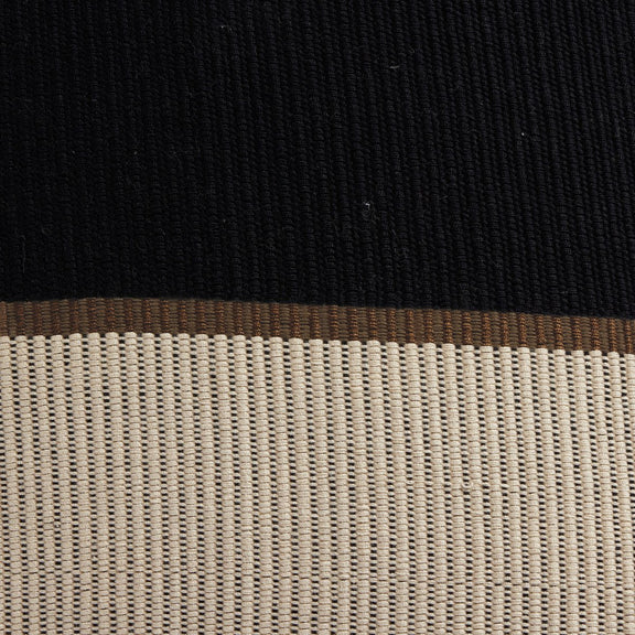 Handwoven Merido Pillow - Black - Beige Cotton