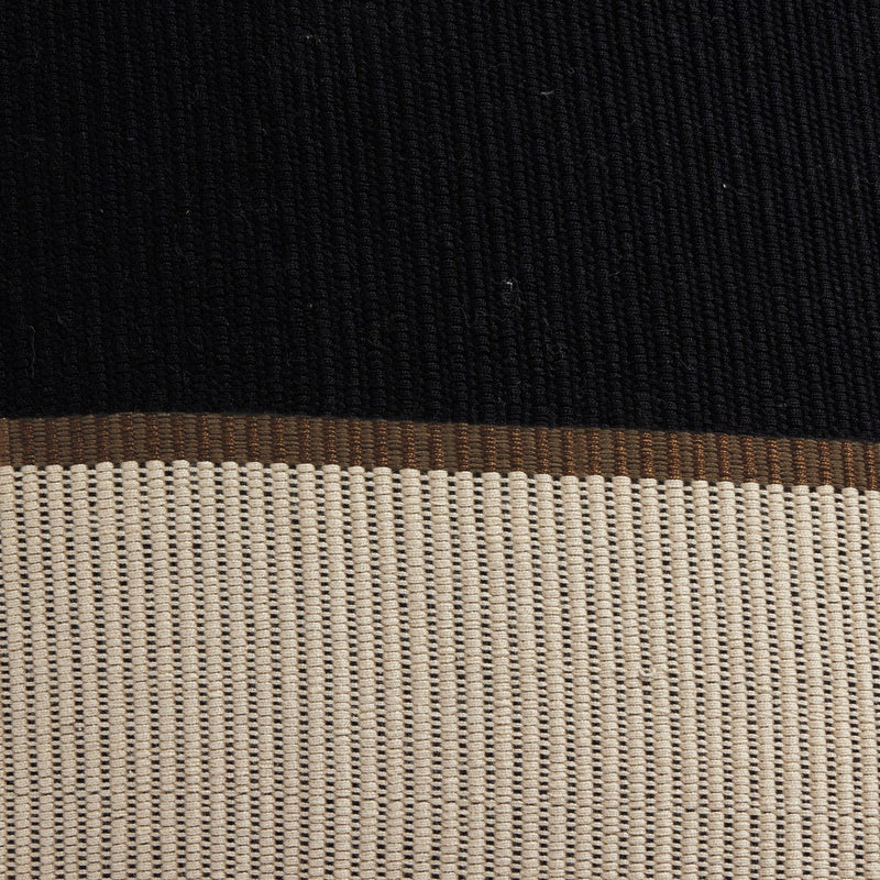 Handwoven Merido Pillow - Black - Beige Cotton
