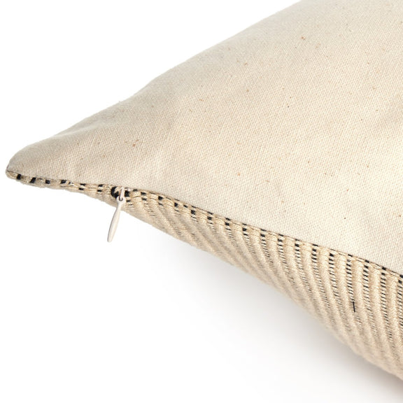 Handwoven Merido Pillow - Beige - Beige Cotton
