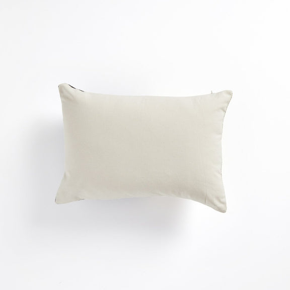 Handwoven Merido Pillow - Black - Beige Cotton
