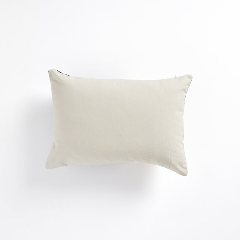 Handwoven Merido Pillow - Black - Beige Cotton