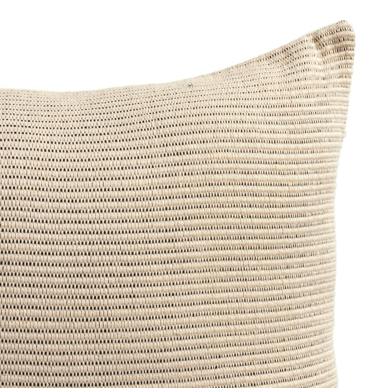 Handwoven Merido Pillow - Black - Beige Cotton
