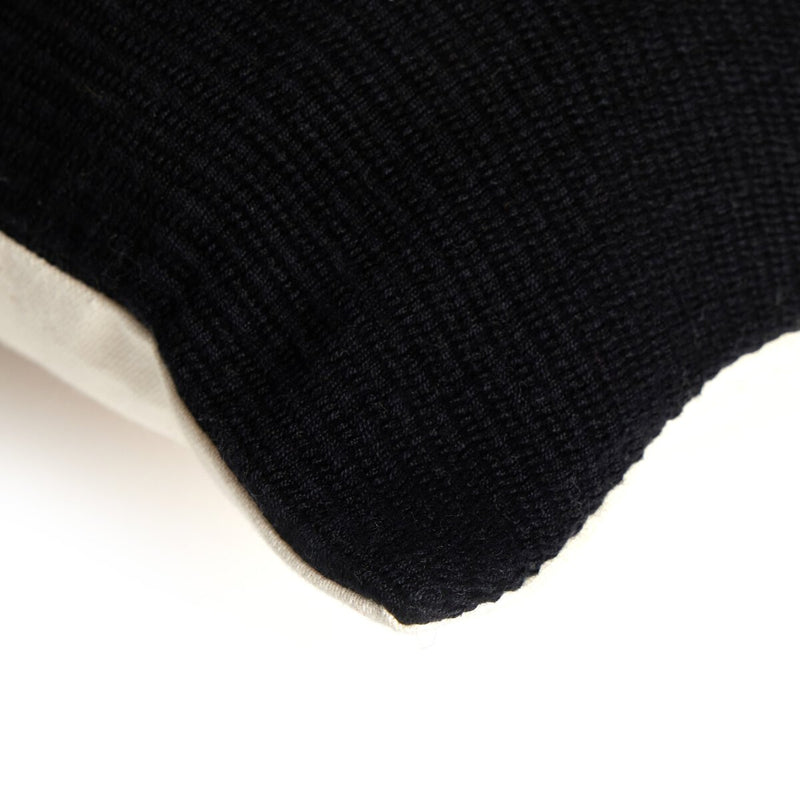 Handwoven Merido Pillow - Black - Beige Cotton