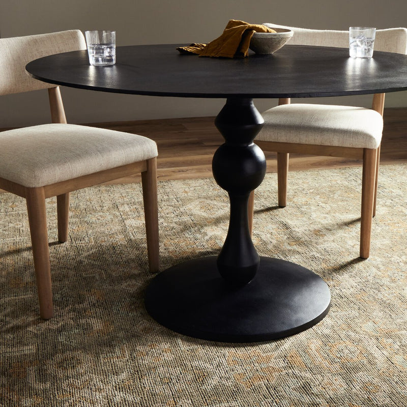 Daffin Round Bistro Table - Black Antique