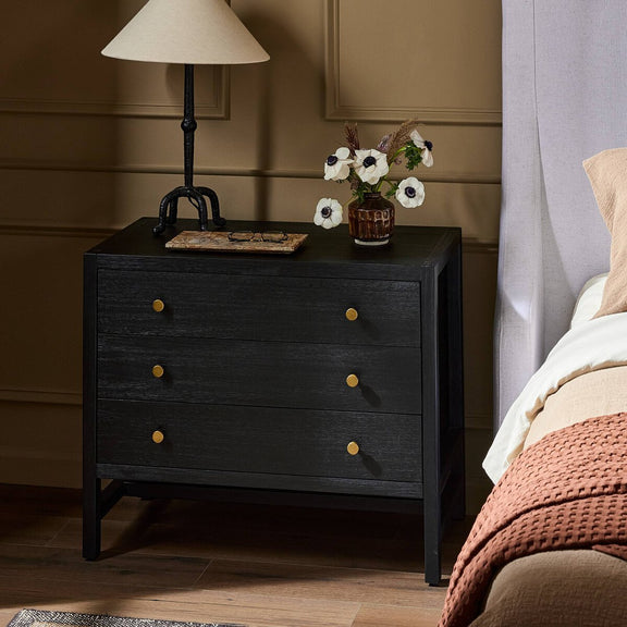 Sullivan Nightstand - Brushed Black Acacia Solid