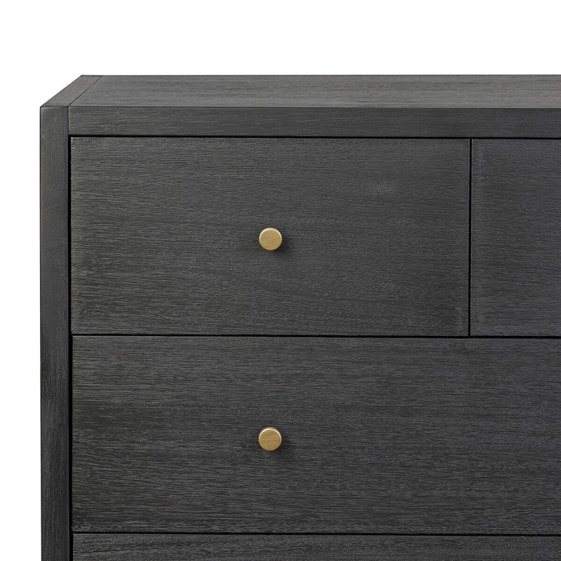 Sullivan 10 Drawer Dresser - Brushed Black Acacia Solid