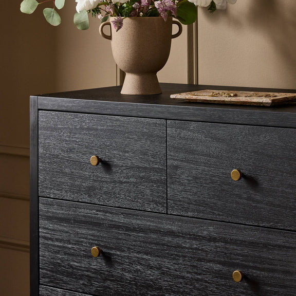 Sullivan 10 Drawer Dresser - Brushed Black Acacia Solid