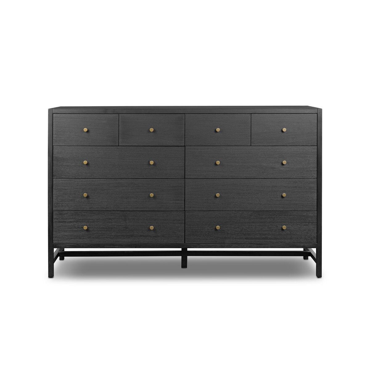 Sullivan 10 Drawer Dresser - Brushed Black Acacia Solid